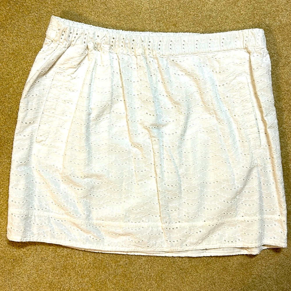 JCrew eyelet mini skirt (with pockets!)